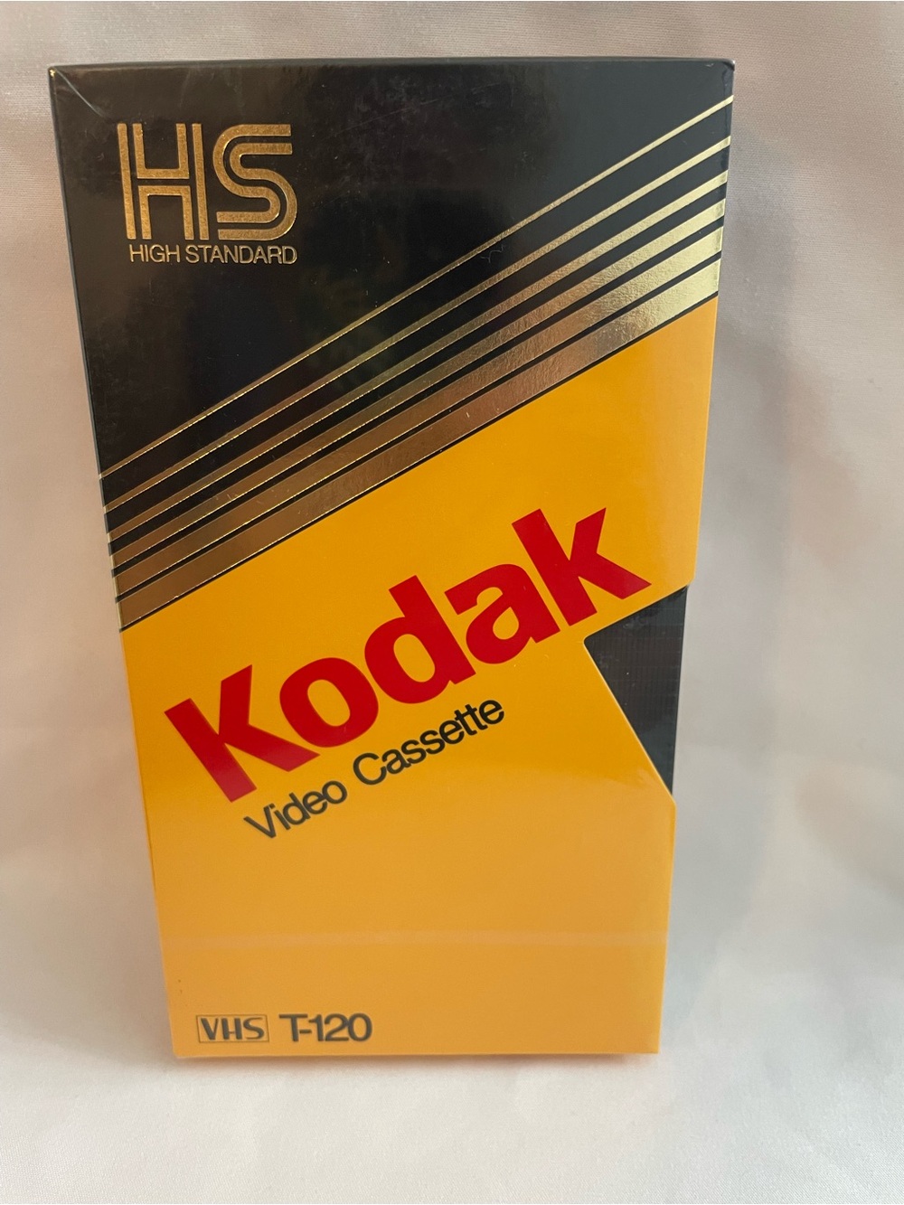 Kodak Video Cassette Box — Yellow with Red Logo and Black Accents Brand new